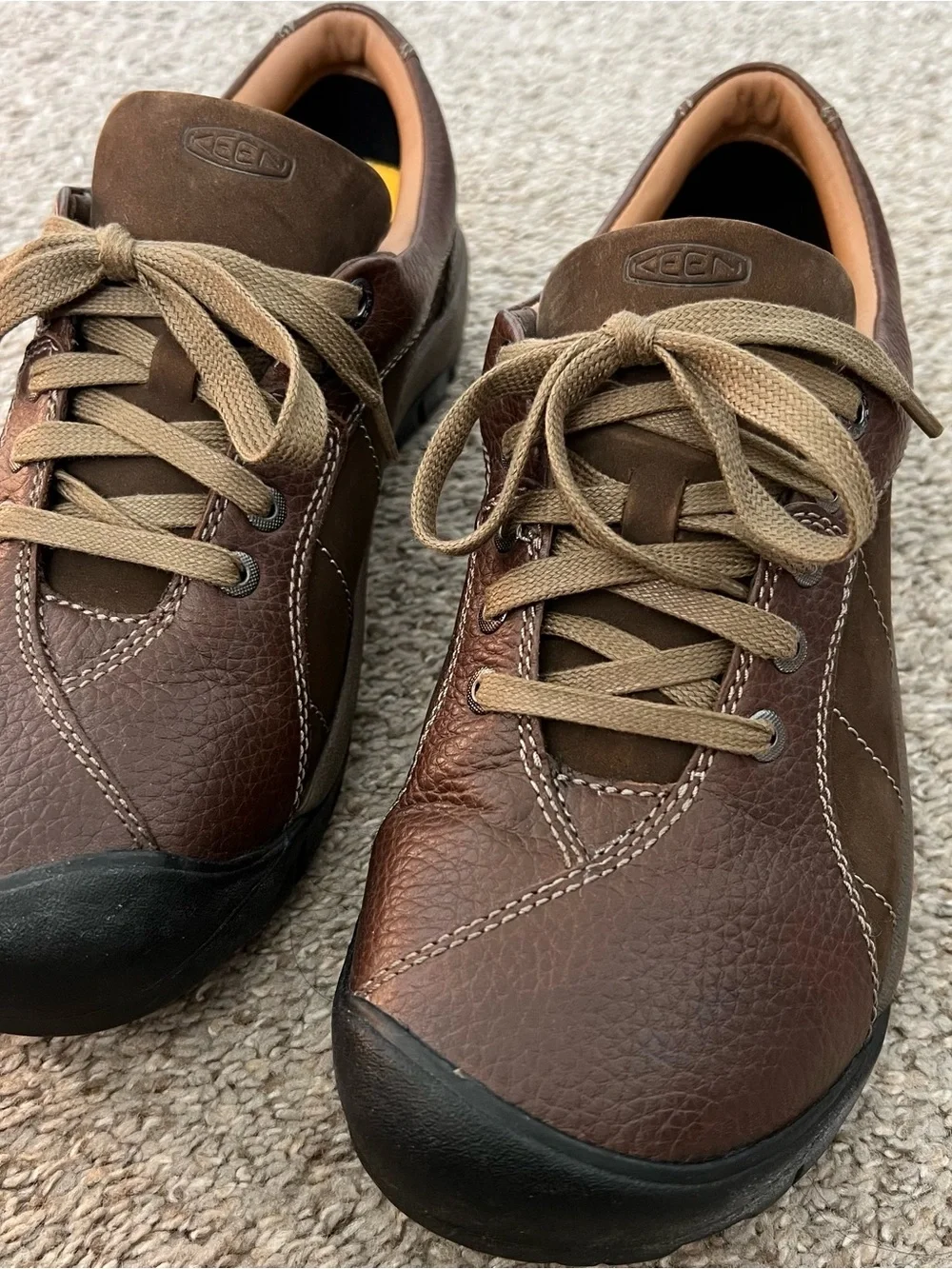 KEEN Men's Brown Casual Leather Lace-Up Shoes Size 11